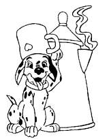 coloriage les 101 dalmatiens le chiot et la theiere